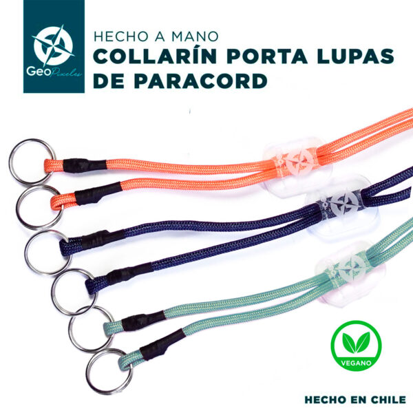 Collarín Porta Lupas doble - Paracord 550 - Geopixeles Chile