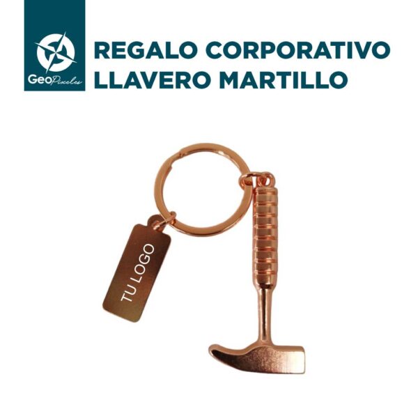 llavero martillo geologico encobrizado